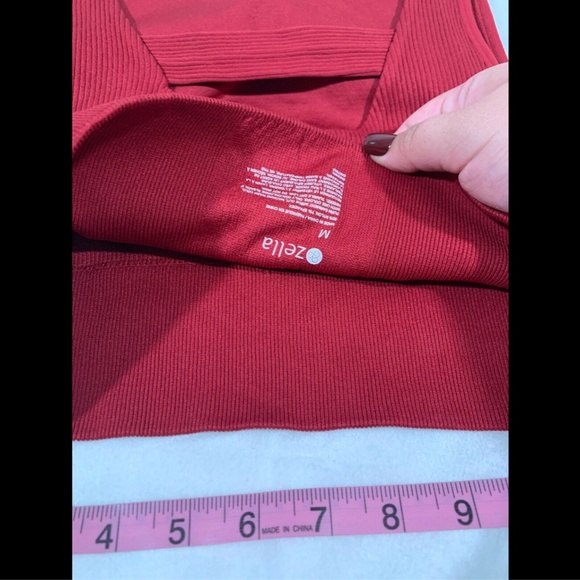 NEW Zella Seamless Ribbed Cropped Sports Bra Top in Red [SZ‎ Medium ] - Picture 8 of 8
